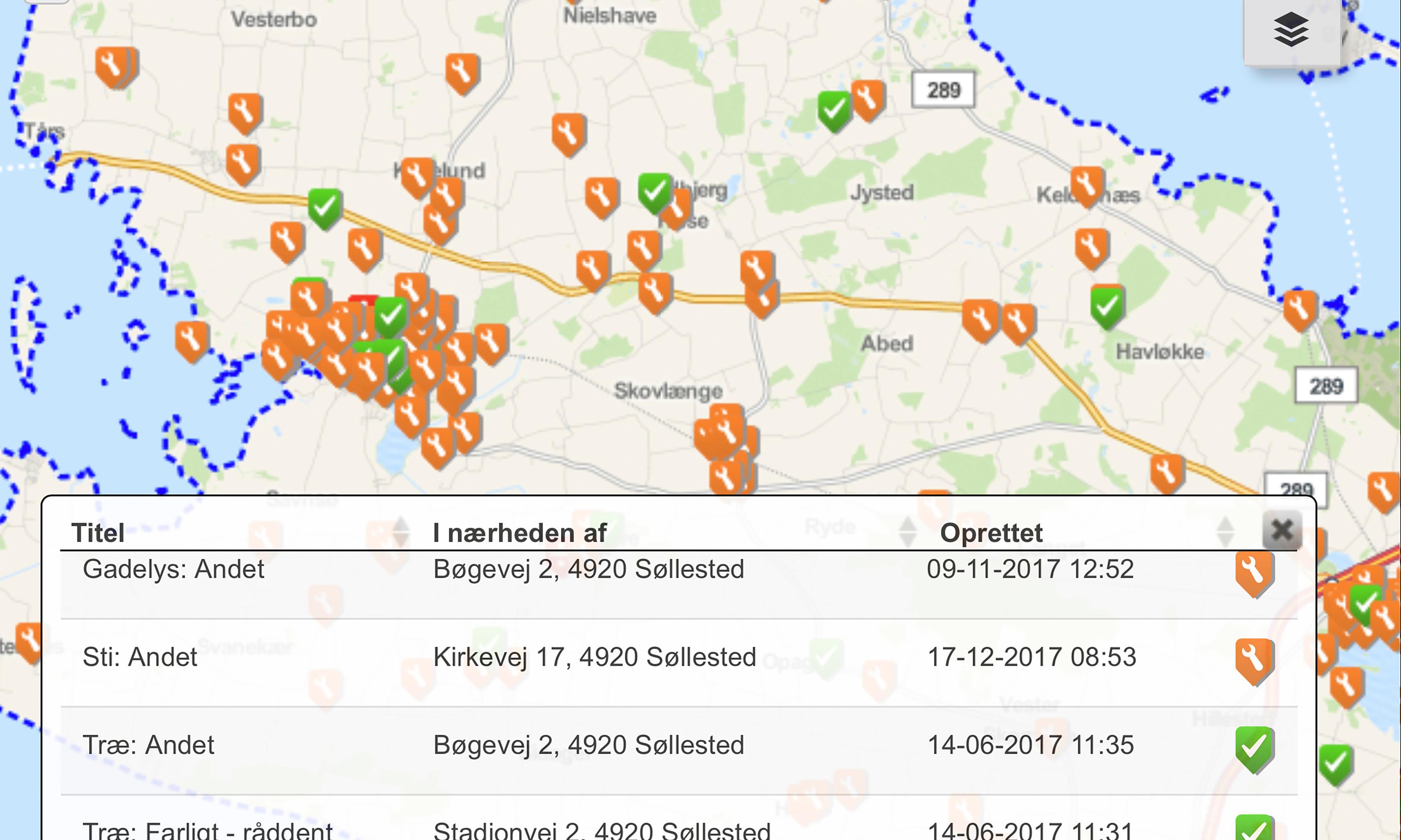 I Lolland Kommune kan borgerne indmelde observerede problemer direkte til kommunen via en app - eller via computer.