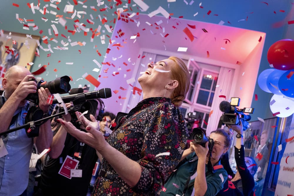 Inger Støjberg under valgaftenen hos Danmarksdemokraterne på Christiansborg tirsdag. Tirsdag fik hun næstflest personlige stemmer i hele landet, da Danmarksdemokraterne stormede ind i Folketinget.